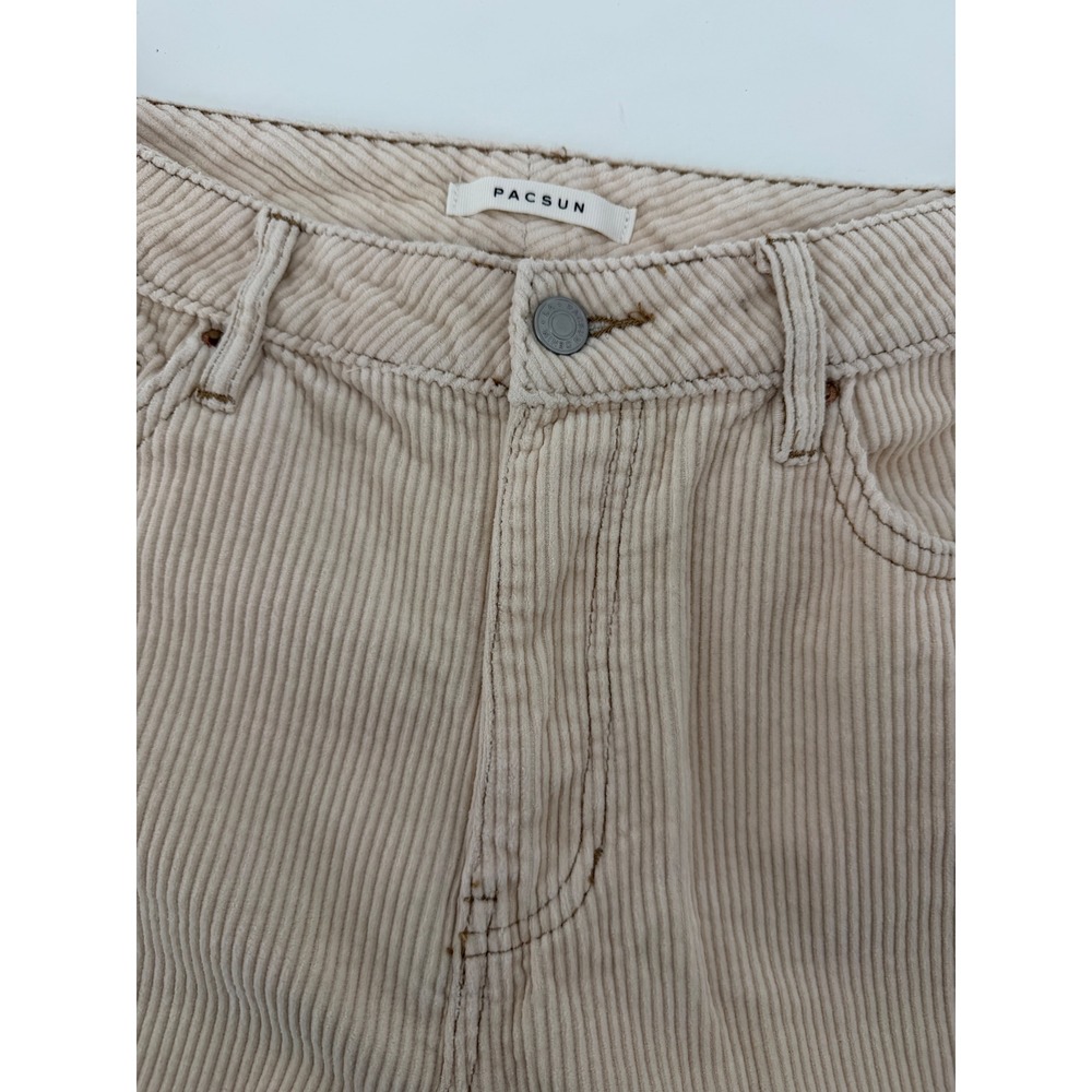 PacSun Tan Corduroy Mom Jeans High Waisted Beige Tapered Leg Size 28